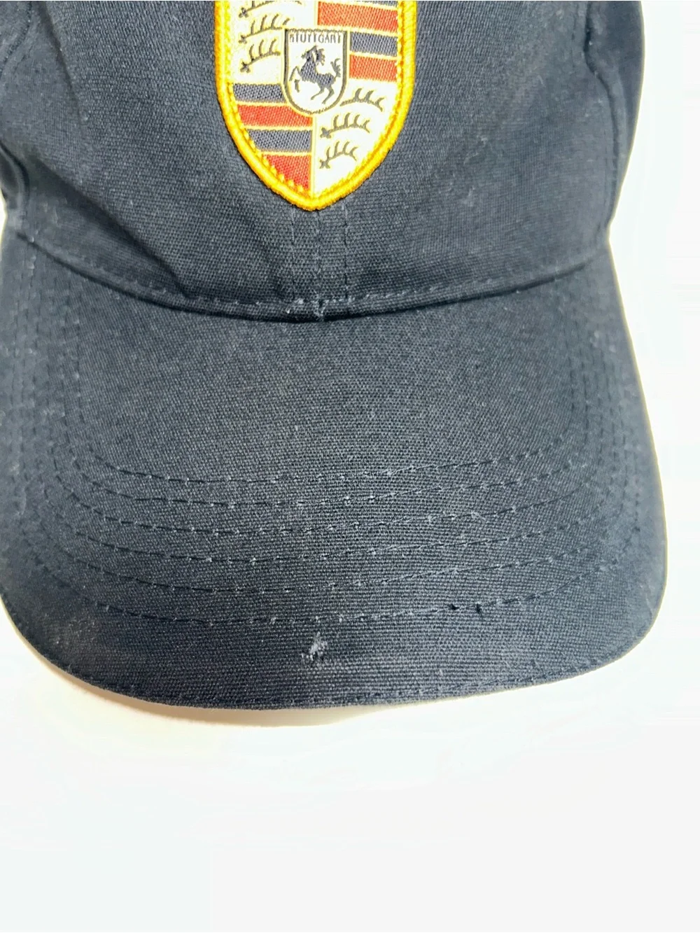 Porsche Black Crest Shield Logo Adjustable Metal Clasp Baseball Cap Hat